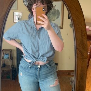 Small Pale blue button up